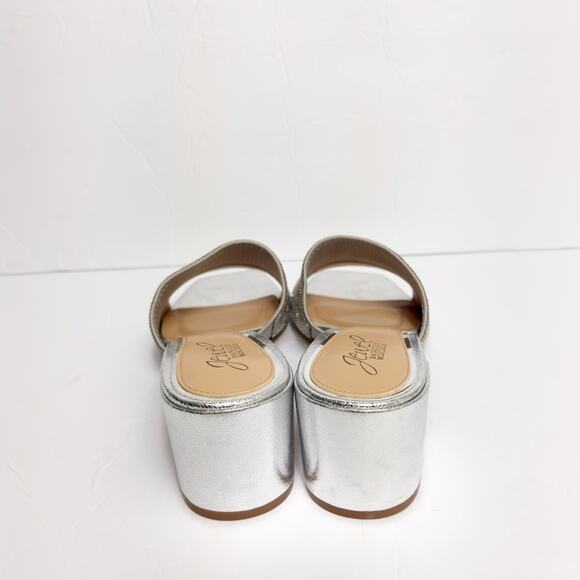 JEWEL BADGLEY MISCHKA HARLYN BLOCK HEELED MULES WITH CRYSTAL VAMP SIZE 7 NEW - Picture 2 of 6